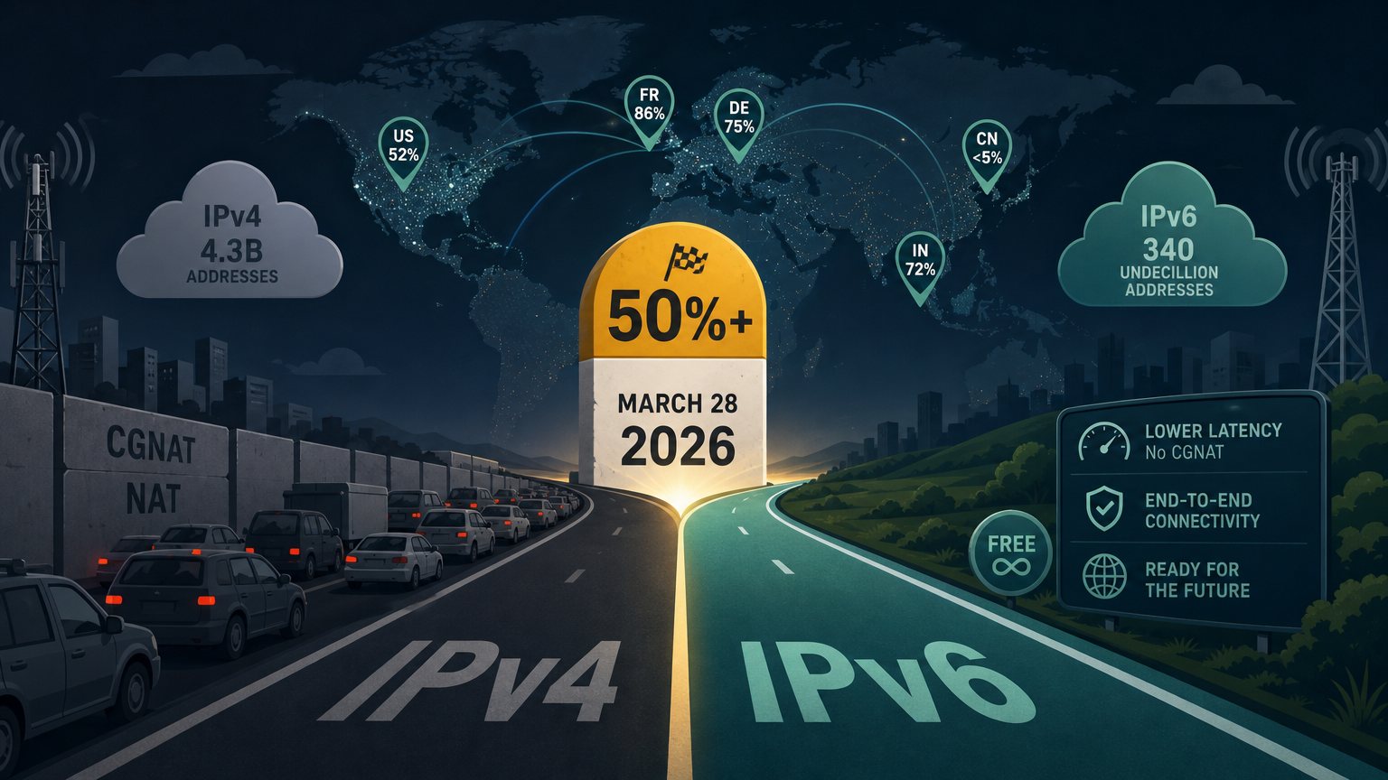 28 Years Later, IPv6 Crosses 50%: What Infrastructure Teams Need to Know Now
