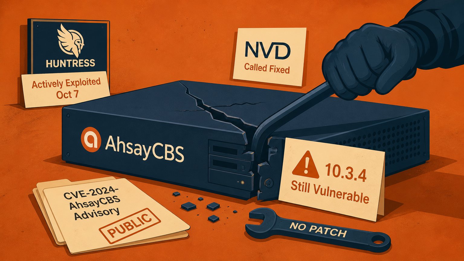 AhsayCBS backup consoles are being exploited, and the version NVD called fixed is vulnerable