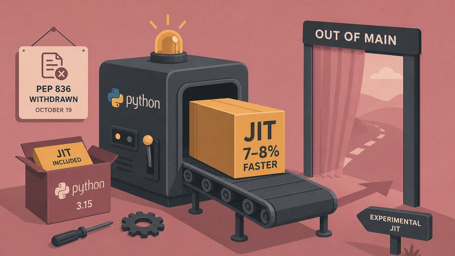 CPython's JIT is coming out of main, and the number it reached was 7 to 8 percent