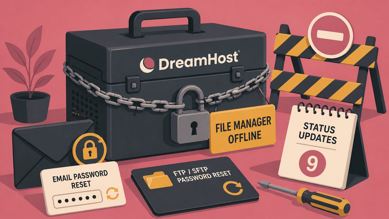 DreamHost reset FTP and email passwords, took its File Manager down for three days, and won't say why