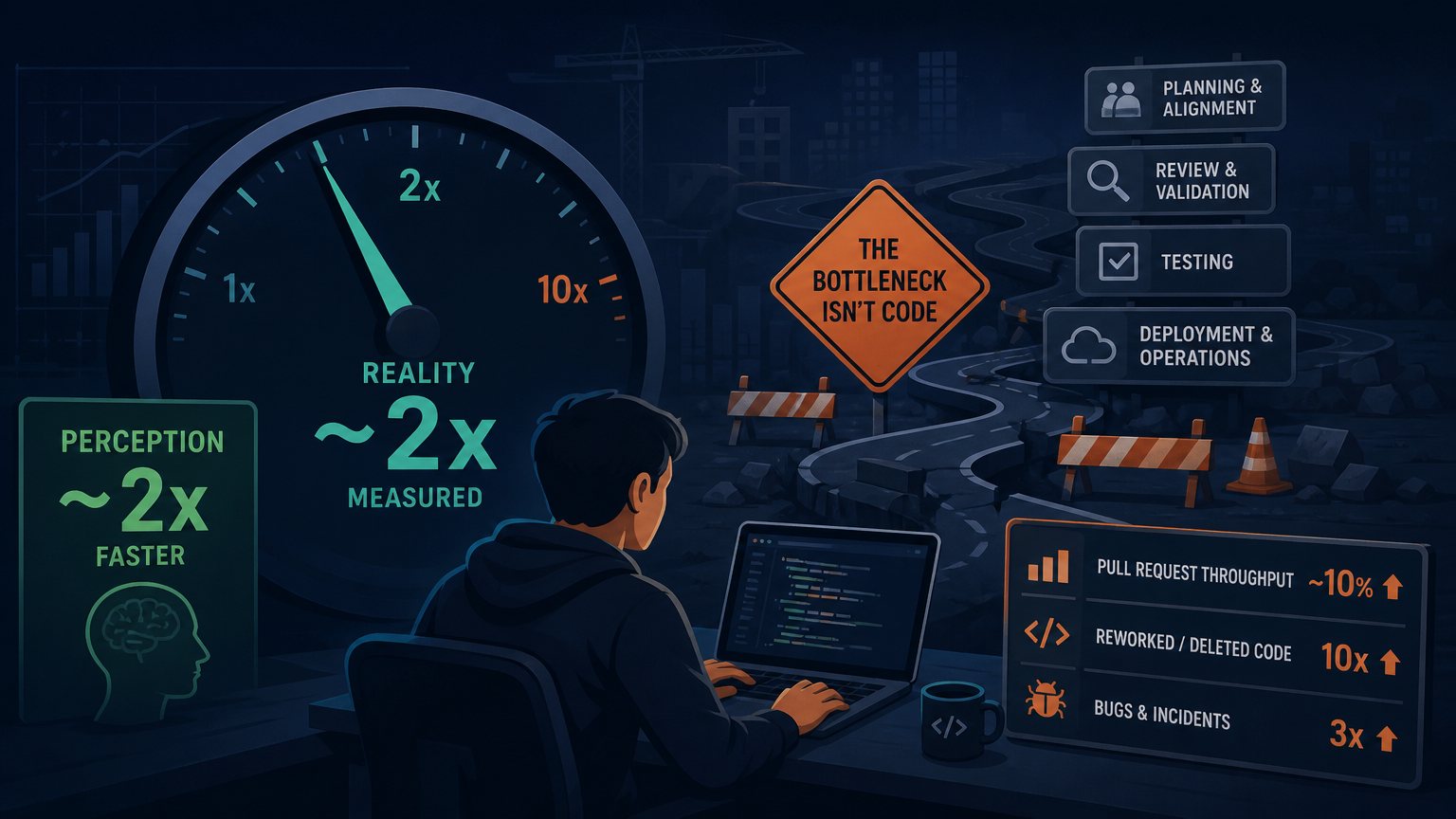 Feeling Faster While Going Slower: What 2026's AI Coding Data Actually Shows