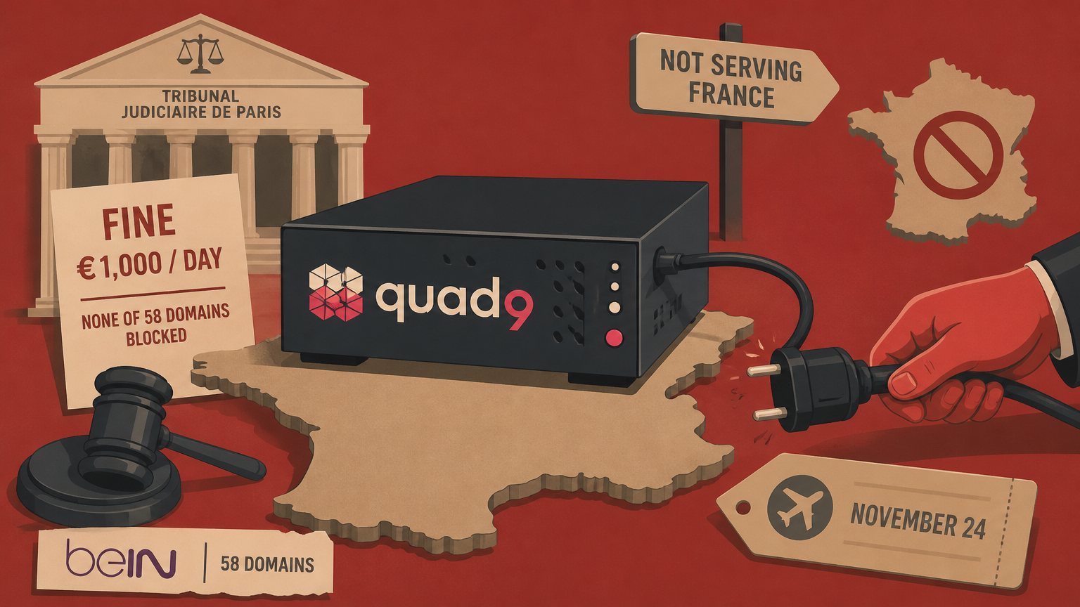 Quad9 cuts off France on November 24, and the fine was only €1,000 a day